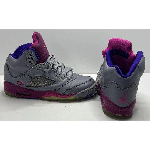 Nike Air Jordan 12 Retro GS Cement Grey/PINK-Rasberry Red 153265-070 main image 8